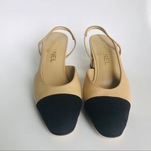 Slingbacks Pumps Beige Black